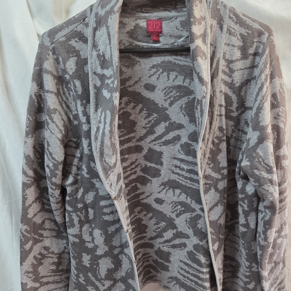 212 Collection Women's Gray Patterned Cardigan